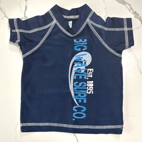 OshKosh B’GOSH | Navy Blue Boys Rash guard Swim Top Surf Size 6-9 Months - Picture 1 of 12